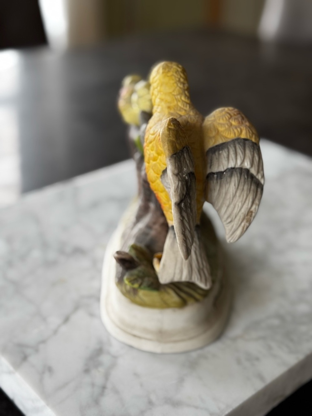 ⭐️Hand-Painted Yellow Ceramic Bird Figurine Trio - Picture 4 of 5